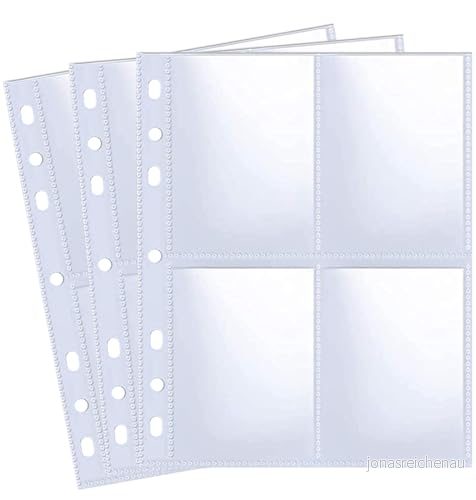 80 pack 640 fickor 6,5 x 3,5 tum samlarkortfodral, dubbelsidigt 4 sidskydd, ultraklart Kpop fotokortblad för A5 6 ringpärm, kortärmssidor spel, basebollkort 768477135655