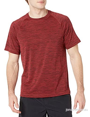 Amazon Essentials Men's Kortärmad badtröja snabbtorkande SPF 50, Röd ljung, M 195111474472