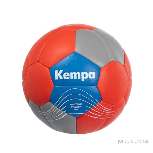 Kempa Spectrum Synergy Pro, handboll för barn och vuxna, handbollstopp, boll träningsboll, röd/grå/blå 4099803109917