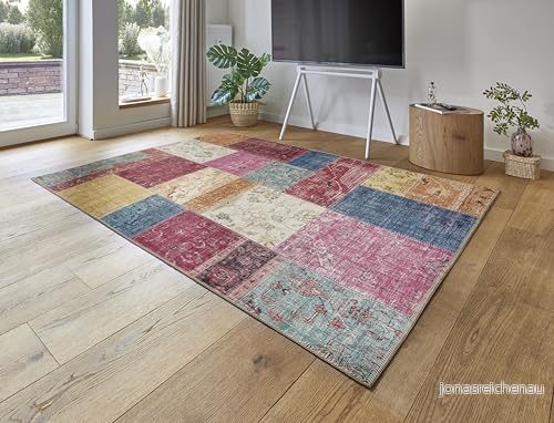 LUXOR living matta vardagsrum perfekt i vintagedesign vardagsrumsmatta kort lugg digitalt tryck tidlös design multi 120 x 170 cm 4002398901897
