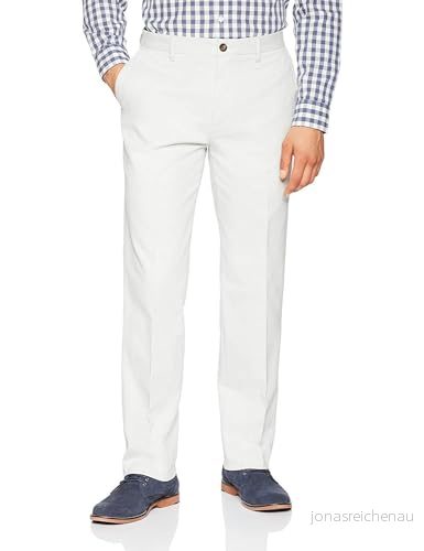 Amazon Essentials herr Classic Fit skrynkelbeständig platt framsida chinos byxa (finns i stor och hög), silver, 33 B x 34 L 191770234617