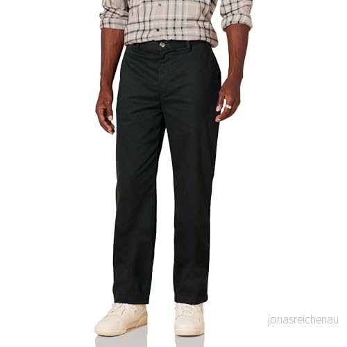 Amazon Essentials Classic Fit Wrinkle Resistant Flat Framsida Chino Pant Slip, svart (True Black), W31/L29 (tillverkarens storlek: 31W x 29L) 191770159026