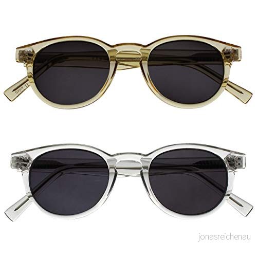 Opulize Rox 2 pack superstiligt Transparent guld klar dam herr solläsare läsglasögon UV400 runda SS89 9C +1,00 Optical Power +1.50 Gold/Shiny Clear 5055955357537