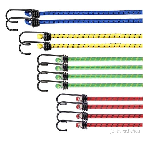 10 x expander för alla ändamål med krokar och extra starka bagagespännare set camping bil cykel spännremmar gummisnodd biltillbehör 4262454875191