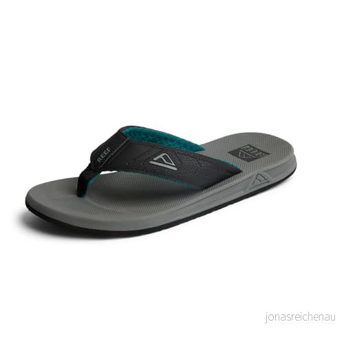REEF Phantoms strandflip flops för män, vattenvänlig, mjuk och stödjande gjuten fotbädd, Grå/svart/grön, 10 195333539850