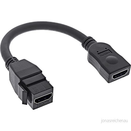 InLine® HDMI Keystone adapterkabel 4K/30 Hz, A uttag/uttag, svart, 0,2 m 4043718300327