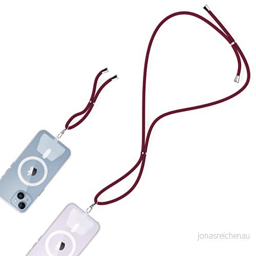 iWotto Polyester Lanyard mobiele telefoon Set van twee maten samen met verstelbare Plastic TPU houders voor geval + polsriem Rood 8432325869031