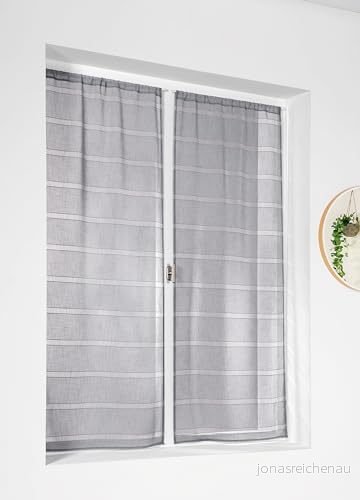 LINDER Par glas rep polyester grå 160 x 70 cm 3083293186108