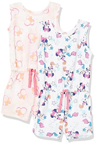 Amazon Essentials Disney Marvel Star Wars Frozen Prinsessa flickors stickade ärmlösa sparkbyxor, paket med 2, Minnie/Strand, Small 196433063023