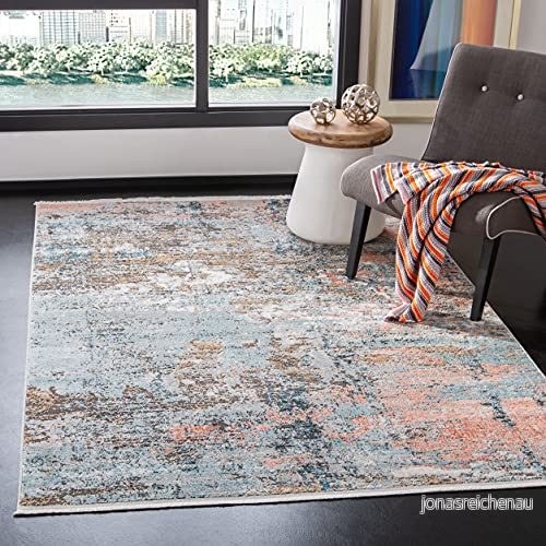 Safavieh samtida inomhusvävd rektangulär matta, shivan kollektion, SHV788, i grå/rosa, 122 x 183 cm för vardagsrum, sovrum eller valfritt inomhusutrymme 889048775794