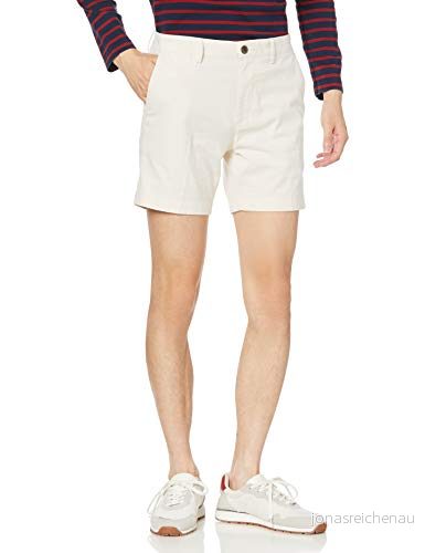 Amazon Essentials lätta och bekväma smala fit oxford-stretchshorts, 18 cm, kräm, 31 W 193548130206