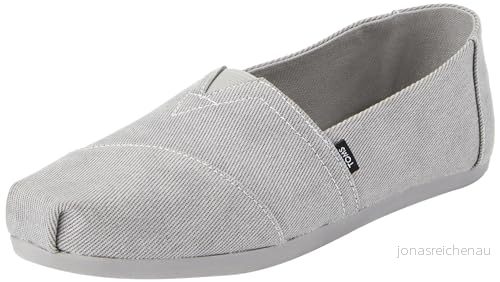 TOMS Alpargata loafer för kvinnor platt, Ultimate grå sliten twill, 37.5 EU 195703462566