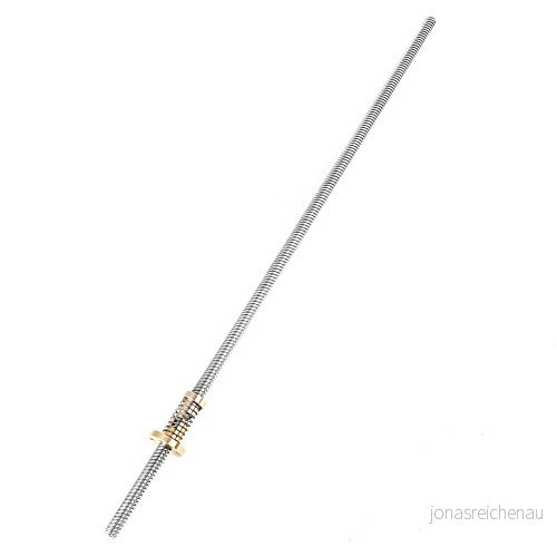 Akozon T8 bly skruvstång, gängad stav blyskruv med anti backlash fjäderladdad mutter för 3D skrivare (400 mm) 763741182694