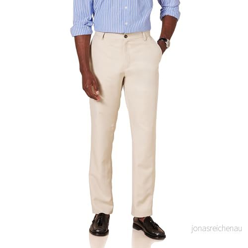 Amazon Essentials Herr Slim-Fit-klänning med platt framsida, sten, 38 B x 34 L 195111850566