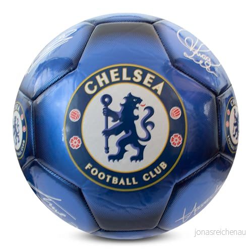 Hy Pro officiellt licensierade Chelsea F.C. Klassisk signatur fotboll Metallisk, storlek 5, blues, träning, match, varor, samlarobjekt för barn och vuxna, blå 5037970093850