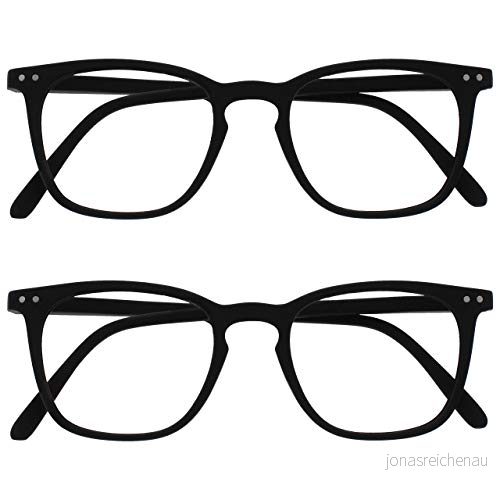 OPULIZE Bex läsglasögon 2 pack stora fyrkantiga coola designerram fjädergångjärn reptåliga matt svarta män kvinnor RR64 1 +1,00 5055955368502