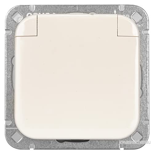 OPUS® 1 Vägguttag Eluttag Vägg Skyddskontaktuttag Premium med Lock, Färg Rent Vitt 4028232458242
