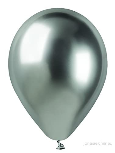 Kuvert 50 st Premium Quality Natural Latex Metallic Ballongs G120 (Ø 33 cm/13 tum), metalliskt silver 8026196345437