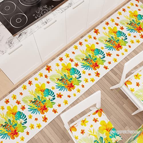 PETTI Artigiani Italiani Köksmatta löpare kök halkfri och tvättbar 52 x 80 cm tropisk design 03 100% tillverkad i Italien 8056992312449