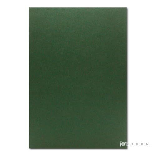 50 DIN A4 pappersark planoark mossgrön (grön) 225 g/m² 21 x 29,7 cm lerpapper fotokartong pysselpapper tonkartong färger glad 4252001565071