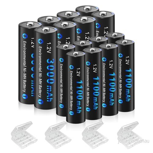 AAA PALO 16 st Ni MH uppladdningsbara batterier (8 AA 3 000 mAh och 8 1100 mAh) 779149035388 AAA PALO 16 st Ni MH uppladdningsbara batterier (8 AA 3 000 mAh och 8 1100 mAh) 779149035388