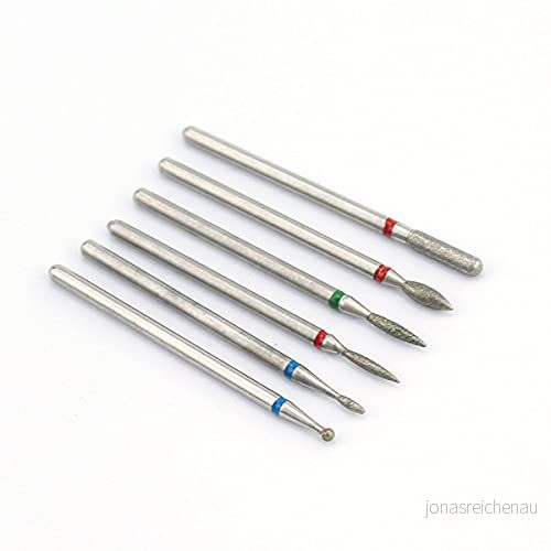 5/6/7 Diamond Nail Drill Bits Milling Cutter Set Cutters Manicure Silicon Stone Pedicure Electric for Mill Machine, 6st, H2 6921704901414