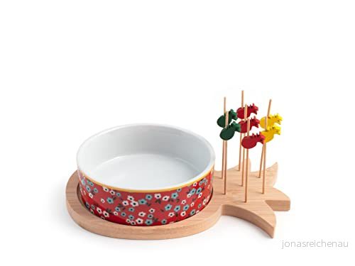 H&H Mix & Match 11 cm, dekorerad stengods med 8 delar, Multifärg 8003512786341
