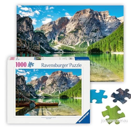 Ravensburger 12000363 Pragser Wildsee, Italien pussel 1000 bitar för vuxna och barn från 14 år uppåt, naturpussel, landskapspussel 4005555003632