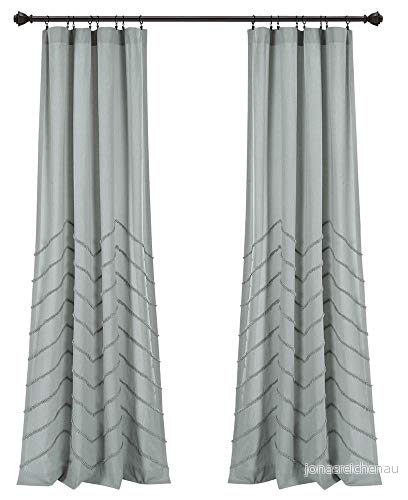 Frodig dekor pastellblå chenille sparre fönster gardin panel par (84 tum x 40 tum), 102 cm B 213 L (paket med 1) 848742081594
