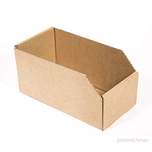 Pack 10 Öppna kartongförvaringslådor. kartong Gavette, förvaringsbricka, inre mått 20x10x10 cm, korg perfekt för organisation 8436014700414