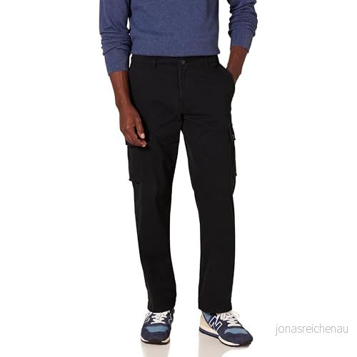 Amazon Essentials Men's Stretchiga cargobyxor med rak passform (finns i Big & Tall), Svart, 38W / 30L 191770919002