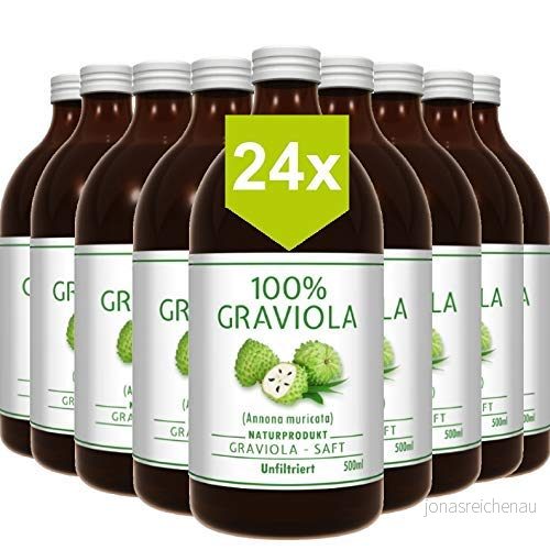24 x 100% SOURSOP JUICE unfiltred & vegan 500 ml. Graviola. Guanábana. Corossol. Made in Germany. 745125306933