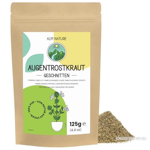 Alpi Nature Ögontröstört 125g från Nature, löst te, Euphrasia, torkad ögontröstört för att tillaga örtte och ögontröstte 4262359965447