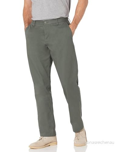 Amazon Essentials Classic fit Wrinkle Resistant Flat Framsida Chino Pant Slip, grön (oliv), W32/L31 (tillverkarens storlek: 32W x 31L) 191770478424