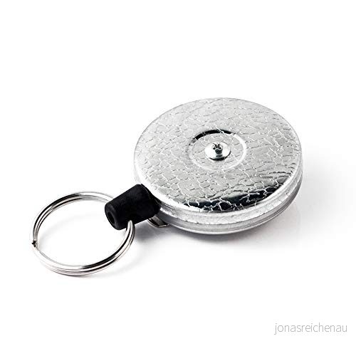 KEY BAK original SD infällbar nyckelring, 36 tum sladd, krom fram, stålbältesklämma 368 gram. utdragning, delad ring 88056911921