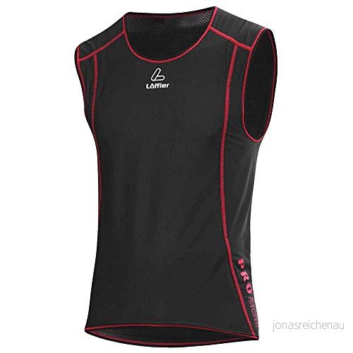 LÖFFLER herr Hr. Vindstoppare singlet transtex lampa Svart/röd 56 EU 9006063538154