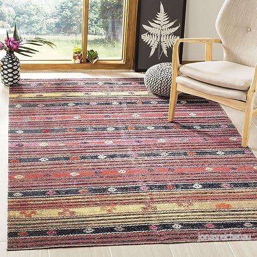 Safavieh Lemoine multifunktionell inomhus/utomhatta, vävd polypropylenmatta i rost/multi, 90 x 150 cm 889048544734