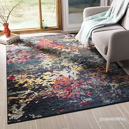 Safavieh Boho Chic rektangulär matta inomhus, vävd, munkkollektion, MNC260, brun/teblad, 155 x 231 cm för vardagsrum, sovrum eller alla utrymmen inomhus 889048563872