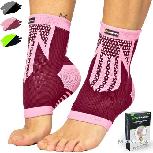 2 Paket Fotledsstöd för Män & Kvinnor Fotledsskydd Löpning, Fotboll, Sport, Träning Ankelstöd Stukning, Fotledsbesvär, Artros Andningsbar Halkfri (Rosa, XL) 7426923099021