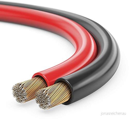 sonero® 50 meter 2 x 4,00 mm² CCA högtalarkabel/boxkabel, färg: röd/svart 4251364723128