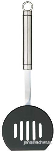 KitchenCraft Professional Stekspade, Slitsad, Non Stick, Rostfritt Stål/Nylon, 32 cm, Silver/Svart, KCPROHTNS 5028250123916