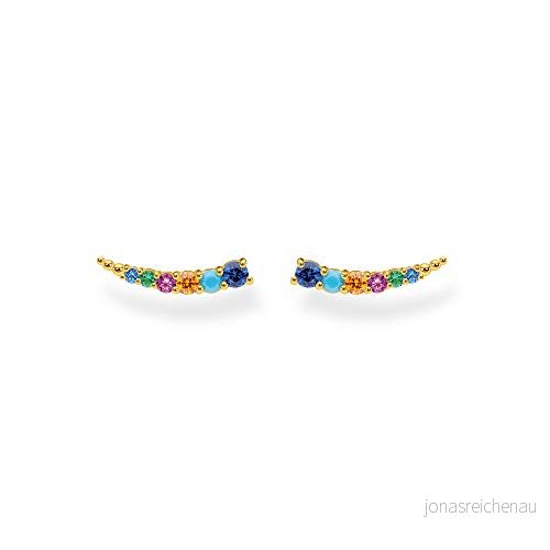 Thomas Sabo Boucles d'oreilles grimpeur d'oreille pierres de couleur argent plaqué or H2158 488 7 4051245491364