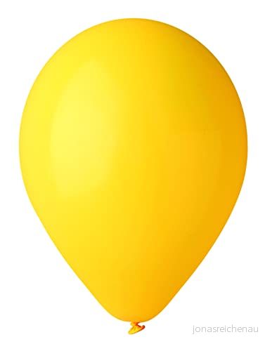 Kuvert 100 st högkvalitativa naturliga latexballonger G120 (Ø 33 cm/13 tum) gul 8026196344850