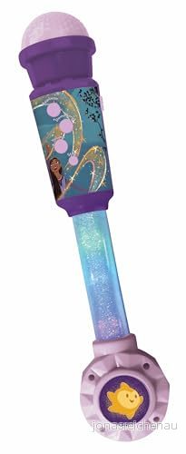 Lexibook, Disney Wish, Microphone Lumineux pour enfant, jeu musical, haut parleur intégré, effets lumineux, prise Aux in, Violet, MIC90WI 3380743103402