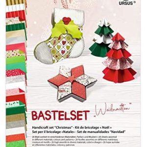 URSUS 7940099 julpysselset, 26 ark i olika material, färger och mönster, ca 23 x 33 cm, för pyssel av juldekorationer, tagglösa pysselstunder, flerfärgade 4008525242765 URSUS 7940099 julpysselset, 26 ark i olika material, färger och mönster, ca 23 x 33 cm, för pyssel av juldekorationer, tagglösa pysselstunder, flerfärgade 4008525242765