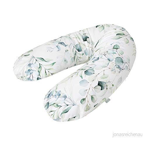 Rotho Babydesign Amningskudde Multi, 190 x 35, lämplig för nyfödda, kan tvättas i tvättmaskin, hypoallergen, Natural Leaves 4250226046351
