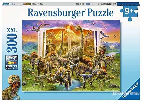 Ravensburger 12905 300 bitar XXL Barnpussel från 9 år perfekt ålderspassning Dino Dictionary en rolig aktivitet för familjen och barnen 4005556129058