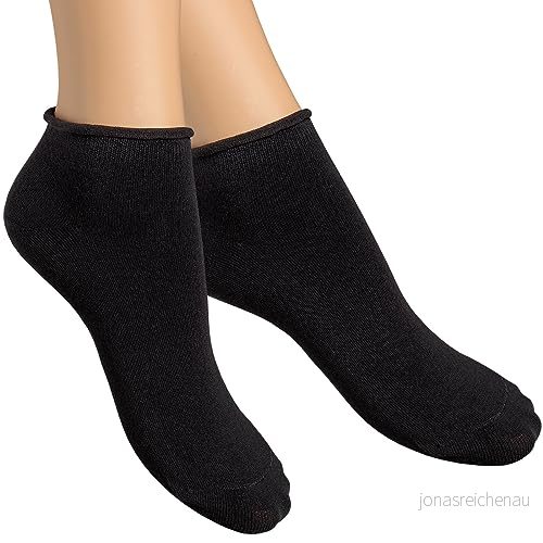alber's SENSITIVE MINI 5 par Sneakerstrumpa för kvinnor Ultrabekväm topp Lågskurna Icke bindande ankelstrumpor Mjukt stretchigt bomullstyg Ventilerande Svart 36 38 8002263996696