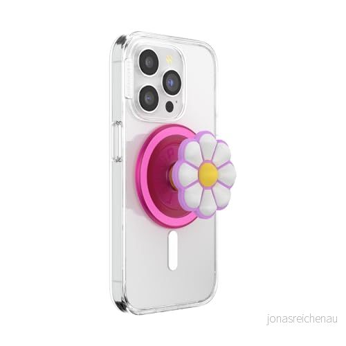 PopSockets runt telefongrepp kompatibelt med MagSafe, adapterring ingår, telefonhållare, trådlös laddning kompatibel Doodle Daisy Boca 840173752227