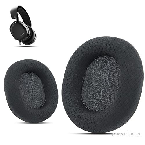 Arctis 7 öronkudde, andningsbart tyg ersättningsöronkuddar öronkuddar passar SteelSeries 1, Pro, 3, 5, 7, 7+, 7p, 7X, 9, Prime alla modeller trådlöst headset, svart, av Krone Kalpasmos 701124577415
